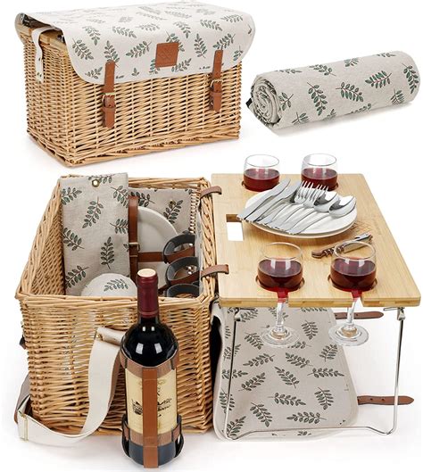 Amazon Willow Weave Picnic Basket With Table Wine Picnic Basket