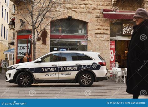 Israeli Police Car Provides Security In Jerusalem. Editorial Photo | CartoonDealer.com #92430255