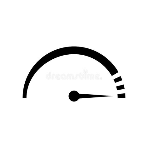 Round Scale Speedometer Icon Power And Acceleration Symbol Stock