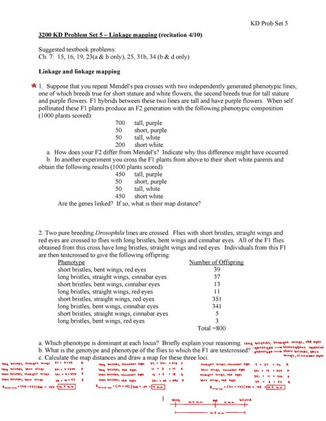 Linkage Mapping Problems Kd Problem Set Linkage Mapping