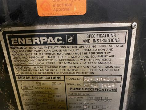 Ton Enerpac H Frame Hydraulic Press Ns Machine