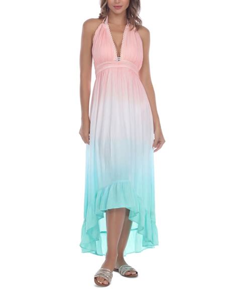 Raviya High Low Ombre Dye Halter Cover Up Dress Macys