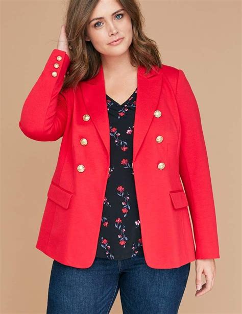 Lane Bryant Bryant Blazer Faux Double Breasted Ponte Plus Size