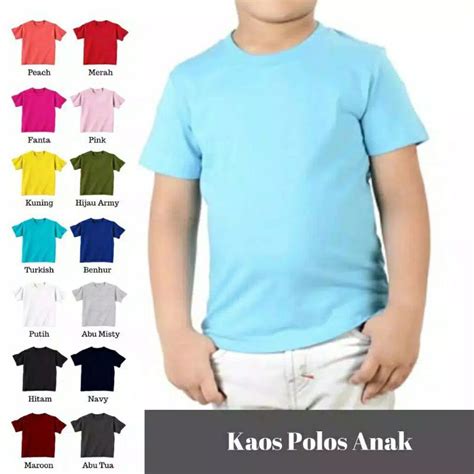 Jual Baju Anak Kaos Anak KAOS POLOS ANAK 2 (5-8Thn) | Shopee Indonesia