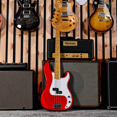 Fender Pb 57 Precision Bass Reissue Mij In Candy Apple Red Guitar Gear Giveaway