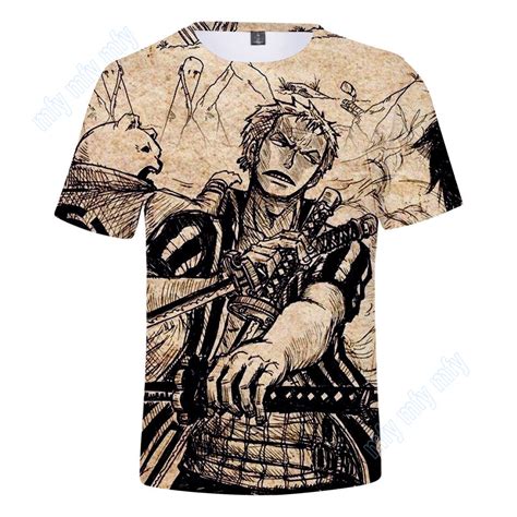 Camiseta De Anime Para Hombre Y Adolescentes Impresa Con De Una Pieza