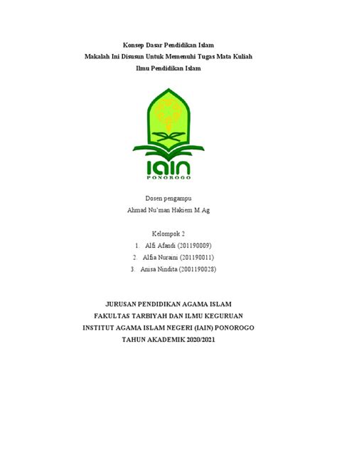 Konsep Dasar Pendidikan Islam Pdf