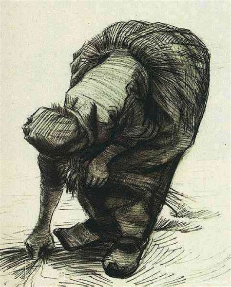 弯腰拾荒的农妇 Peasant Woman Stooping and Gleaning 1885 Nunen Nuenen