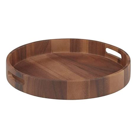 Davis Waddell Acacia Wood Round Serving Tray Amazon Au Kitchen