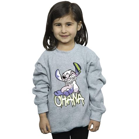 Disney Girls Lilo And Stitch Ohana Graffiti Sweatshirt