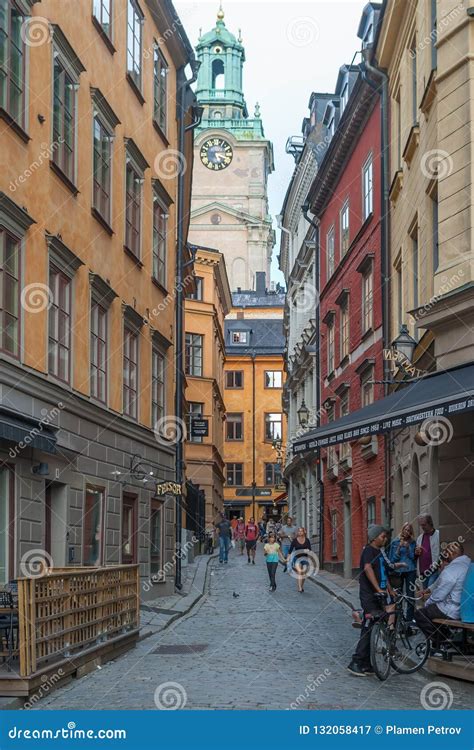 View from the Street in Gamla Stan, the Old Town of Stockholm ...