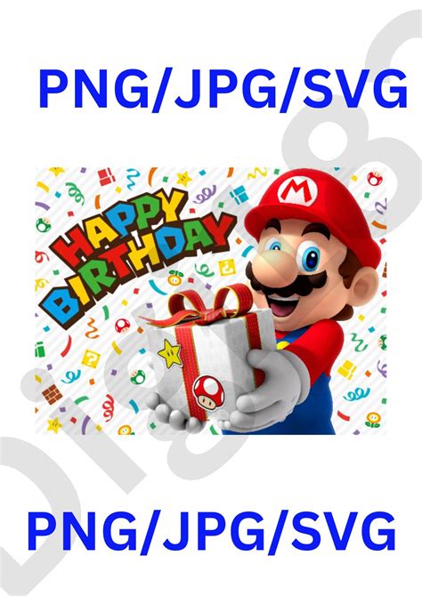 Super Mario Happy Birthday Svg Png Silhouette Cut Filehappy