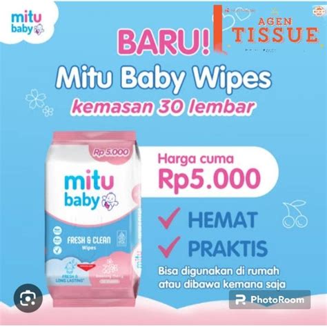 Jual Tissu Basah Mitu Baby 30 Sheet Shopee Indonesia