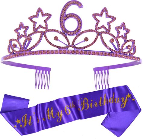 Meant Tobe Purple Princess Th Birthday Sash And Tiara Set Glitter