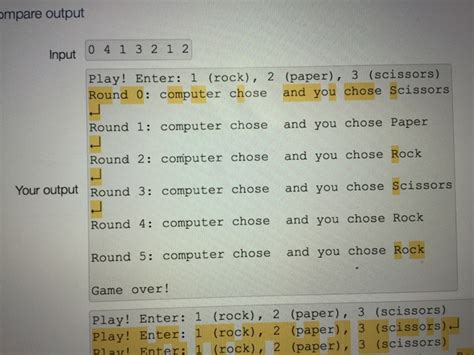 Solved This Is My Code For A Game Of Rock Paper Scissors How