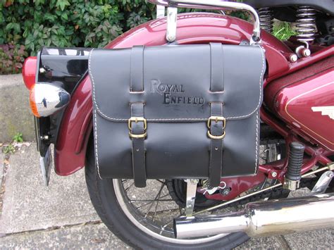 Pannier Bag Black Royal Enfield Embossed Motociclo