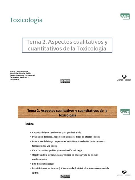 Tema 2 Toxicología Pdf