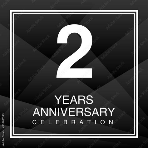 2 Year Anniversary Celebration Logo Vector On Red Background 2 Number