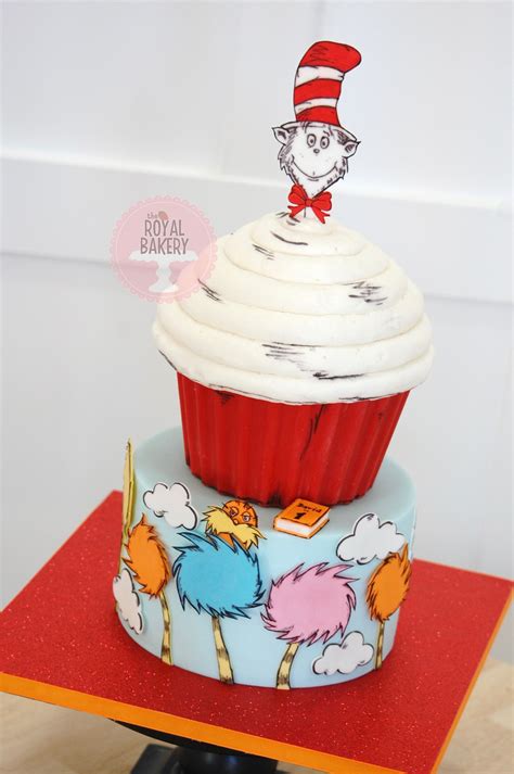 Dr Seuss Cake With Removal Cat In The Hat Giant Cupcake Smash Cake Seuss Cakes Dr Seuss Cake