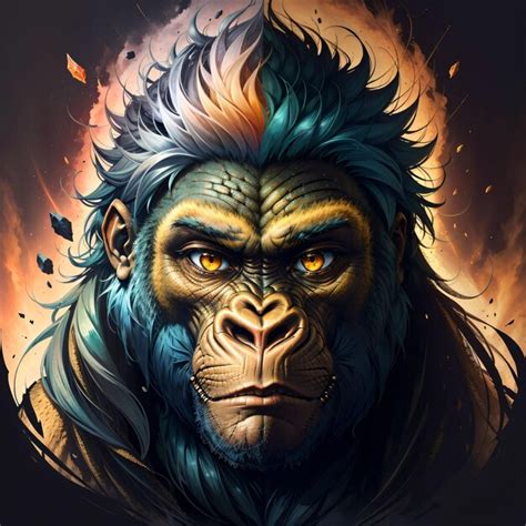 Premium AI Image | Colored painting of a gorilla