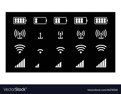 Wifi Signal Icon Set Royalty Free Vector Image