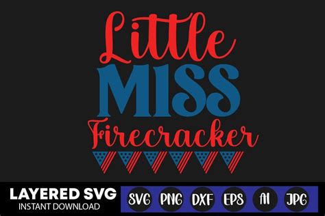 Little Miss Firecracker Svg Design Graphic By Rsvgzone · Creative Fabrica