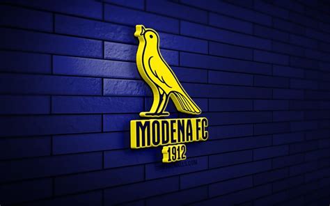 Descargar Modena Fc 3d Logo 4k Blue Brickwall Serie A Soccer