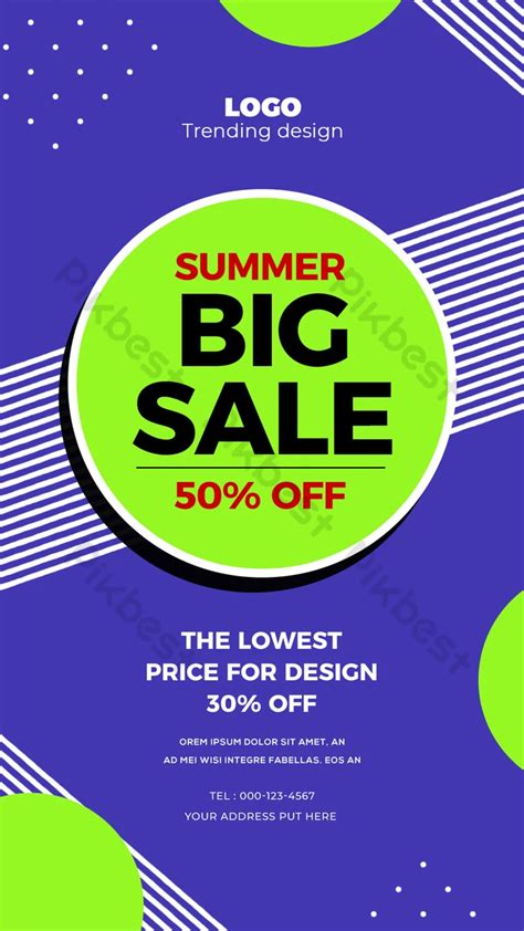 Fashion Simple Geometry Summer Promotion Instagram Story Psd Free