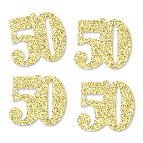 Buy Gold Glitter 50 No Mess Real Gold Glitter Cut Out Numbers 50th