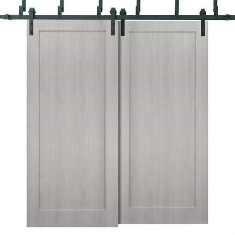 Reviews For Sartodoors 60 In X 96 In Gray Finished Pine MDF Sliding