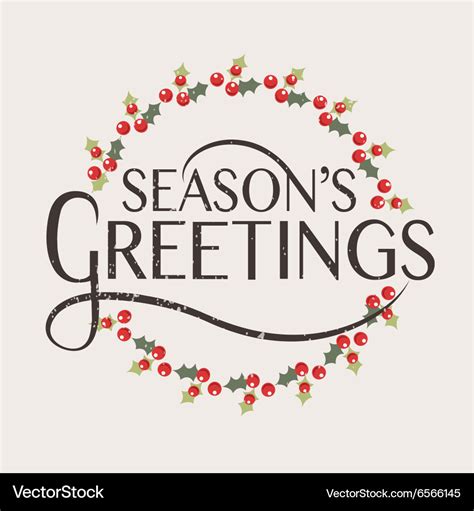 Seasons Greetings Typography For Christmasnew Year