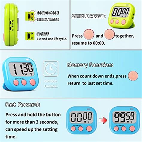 Timer For Kids Teachers Digital Kitchen Timers For