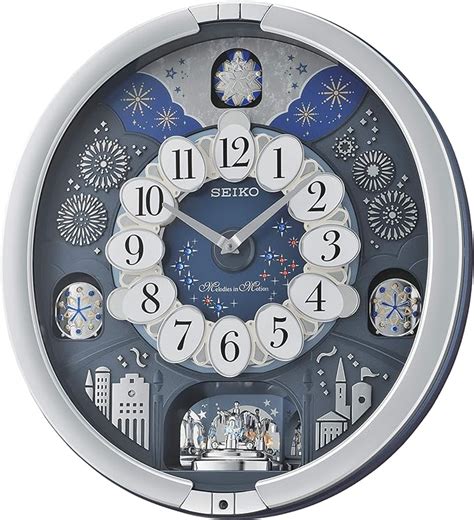 Seiko Melodies In Motion Wall Clock Glittering Starry