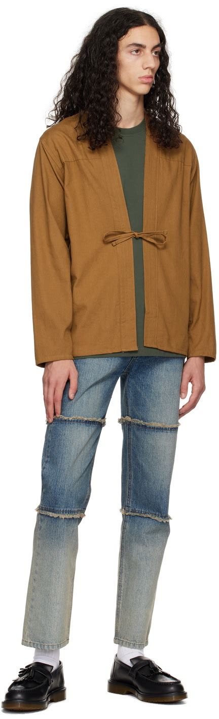 Naked Famous Denim SSENSE Exclusive Brown Kimono Shirt Naked And Famous Denim