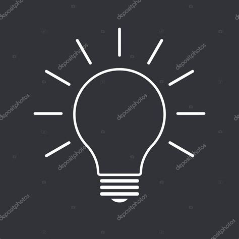 Light Bulb Outline Icon Modern Minimal Flat Design Style Thin Line