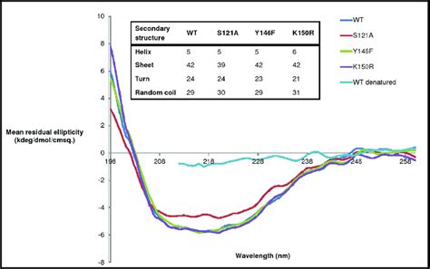 CD Spectra For WT And Mutant H3634 Purified Proteins Percentages Of