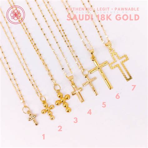 COD PAWNABLE 18k Necklace Legit Original Pure Saudi Gold Assorted Cross