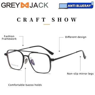 Jual Grey Jack Frame Kacamata Titanium Model Aviator Kotak Ringan