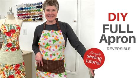 Diy Full Apron Reversible Sewing Tutorial Youtube