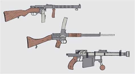 Artstation Weapon Sketch Ww1ww2 Style Guns