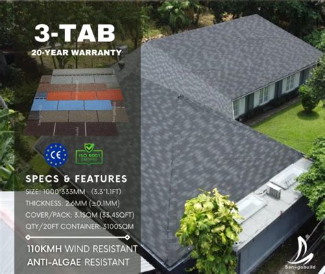 30 Years Life Span Asphalt Shingle Roofing Tiles for Construction & OEM