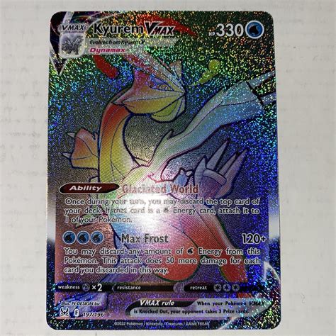 Kyurem Vmax Rainbow Secret Rare Lost Origin Pokemon Tcg