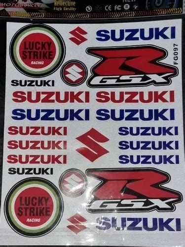 Stickers Calcomanías Plantillas Reflejantes Moto Suzuki Gsxr