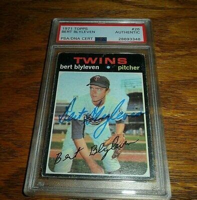 1971 BERT BLYLEVEN TOPPS 26 MINNESOTA TWINS HOF RC Rookie Signed Auto