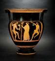 Attic Red Figure Column Krater Showing Dionysus And His Entourage