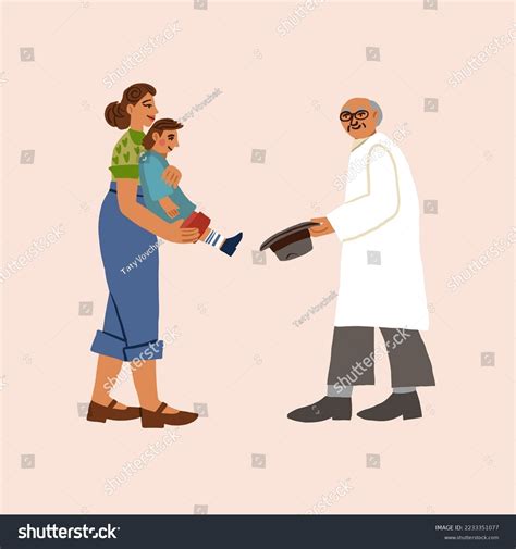 Doctor Appointment Mother Child Pediatrician Sudden Stock Vector