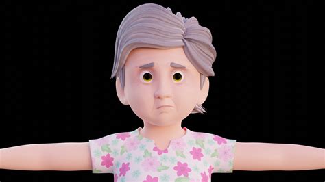 Cartoon Grandma 3d Model By Jiten