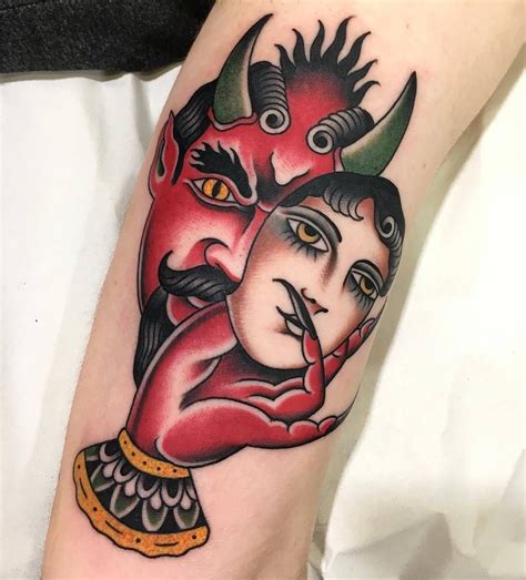 Devil Lady @julianfrogon at @blessedtattoozgz in Zaragoza Spain. #devil ...