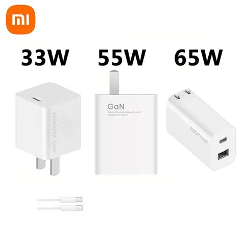 Xiaomi 33w 55w 65w Max Gan Ladeger T Mit Typ C Kabel Schnell Laden Mini