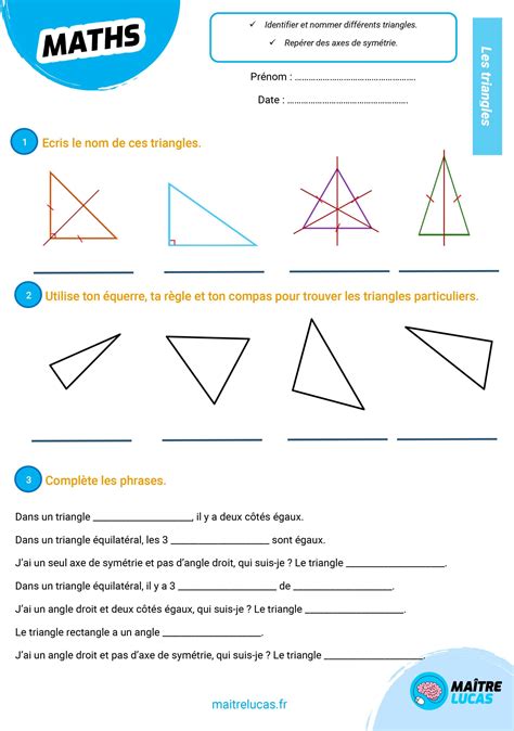 Exercices Sur Les Triangles Pour Cm1 Et Cm2 Maître Lucas